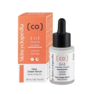 SKINCYCLOPEDIA - Sérum hydratant complexe céramides avoine colloïdale 30 ML - 7,50 € (VIP : 3,75 €) Si votre peau devient souvent rouge et irritée, souffrant de sensibilité et de sécheresse, alors il est temps de prendre soin de sa barrière protectrice. Notre peau forme et maintient naturellement cette barrière, mais elle est sujette à la perte d'acides gras et d'autres microéléments bénéfiques qui fournissent un niveau de protection optimal. Dans de tels moments, les céramides viennent à la rescousse, servant de première ligne de défense contre les facteurs externes et les polluants. Ils sont un composant clé du Complexe de Céramides à 3% et d'Avoine Colloïdale par Skincyclopedia. Ce sérum protégera la peau, l'hydratera et apaisera l'inflammation. Conseils d'utilisation : Appliquez une petite quantité de la crème-sérum sur une peau nettoyée et massez doucement jusqu'à absorption complète. Il peut être utilisé matin et soir dans le cadre de votre routine de soins de la peau. Veuillez noter que les résultats individuels peuvent varier et qu'il est toujours recommandé d'effectuer un test cutané avant d'utiliser tout nouveau produit de soin de la peau. Si vous avez des problèmes ou des problèmes de peau spécifiques, il est conseillé de consulter un dermatologue pour des conseils et des conseils personnalisés. Sérum hydratant au complexe de céramides 3% et avoine colloïdale 30 ML