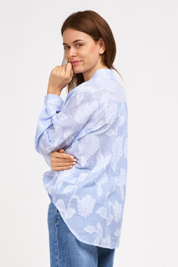 chemise brodée bleu