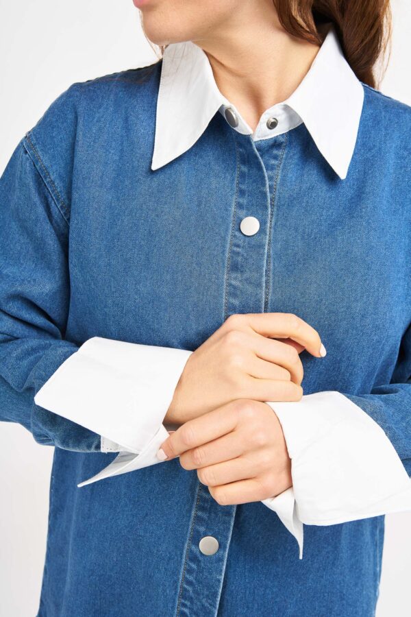 chemise en jean bouton pression