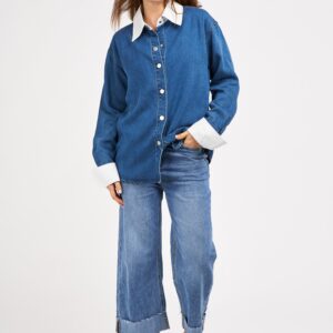 chemise en jean bouton pression