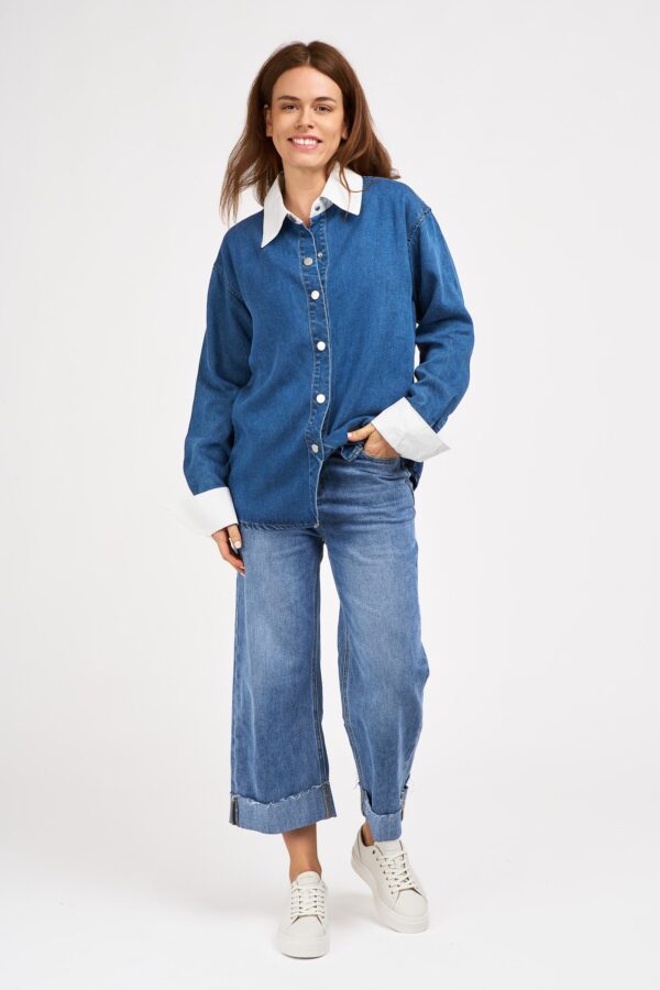 chemise en jean bouton pression