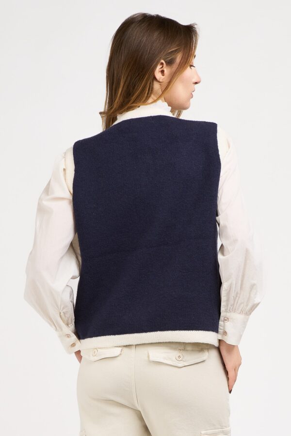 gilet bicolore navy dos