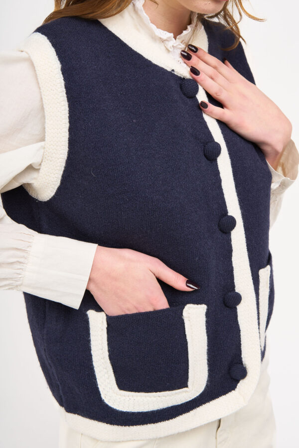 gilet bicolore navy