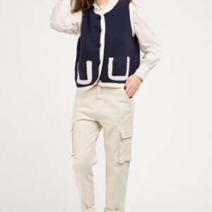gilet bicolore navy