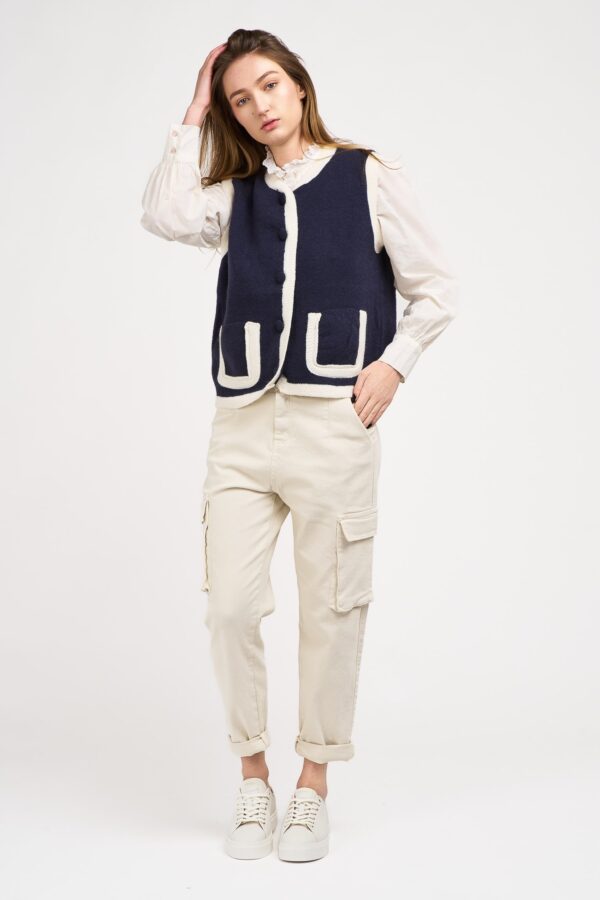 gilet bicolore navy