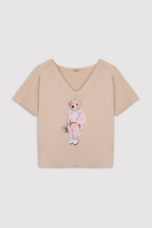 tee shirt nounours beige