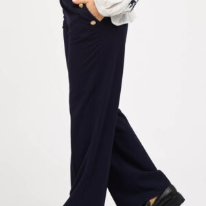 pantalon boutons femme navy