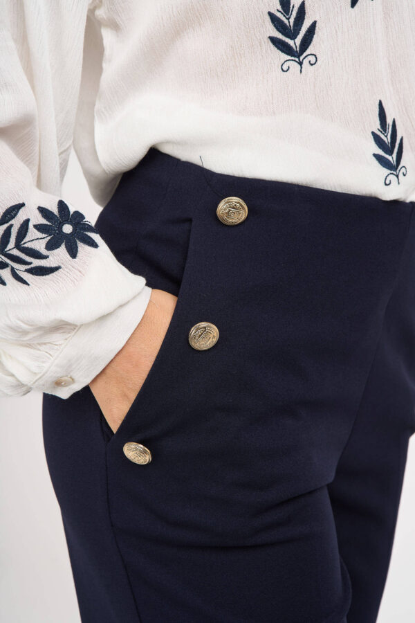 pantalon bouton navy