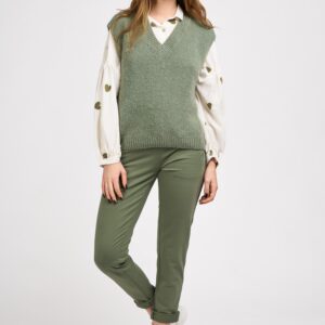 pull sans manches col V