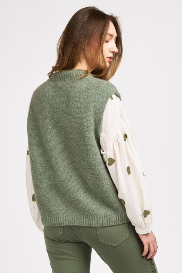 dos pull sans manches col V