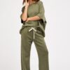 pantalon jogging lacet large kaki