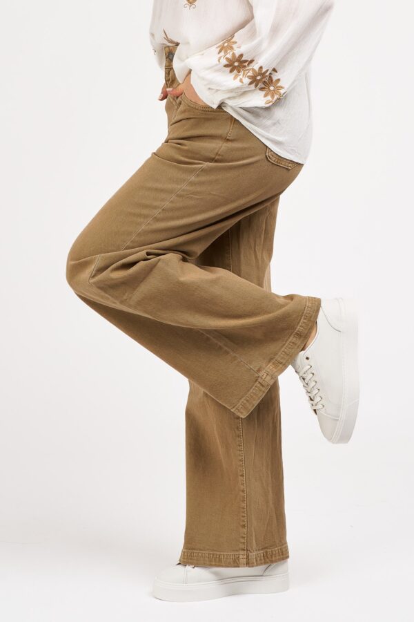Jean large drill camel