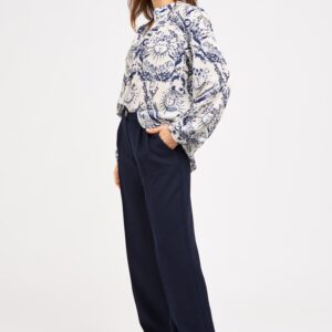 Pantalon pince femme bleu navy