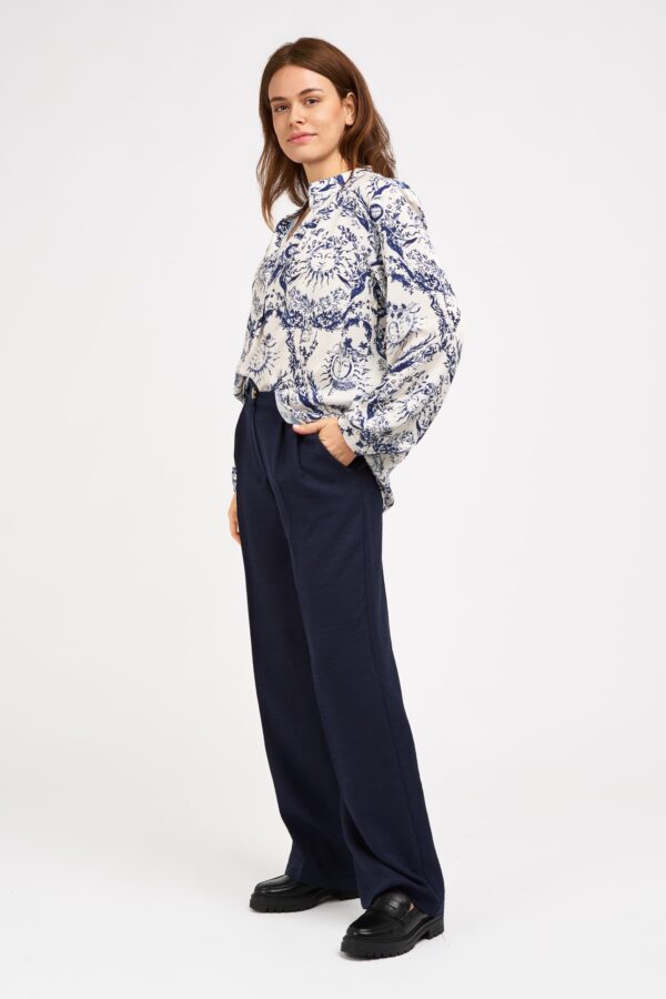 Pantalon pince femme bleu navy