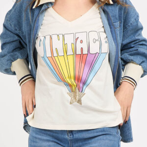 tee shirt vintage écru