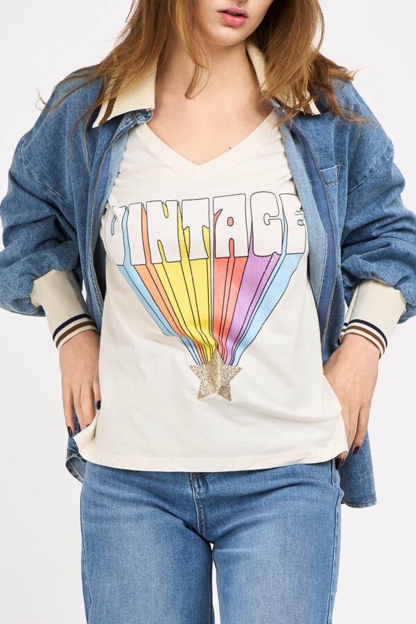 tee shirt vintage écru