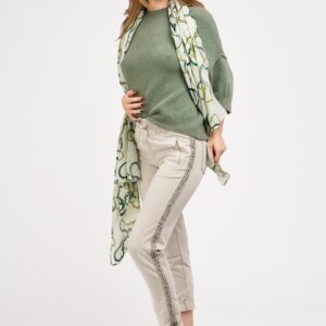 pantalon jogging strass beige