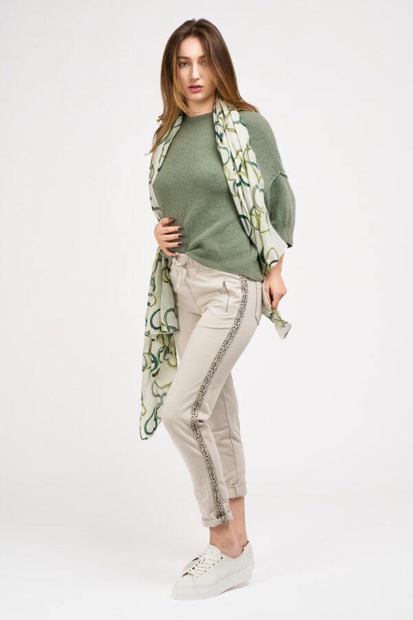 pantalon jogging strass beige