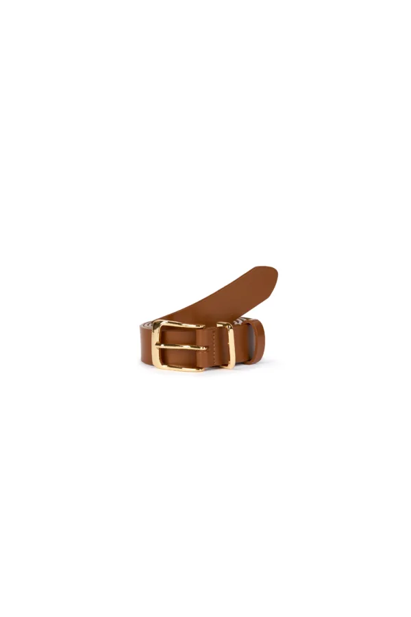 Ceinture en cuir à boucle dorée - 3cm – Image 3