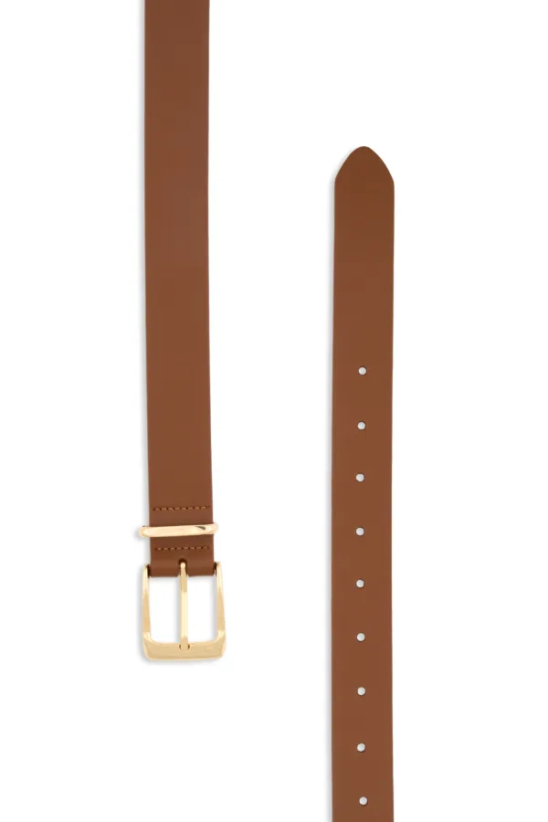 Ceinture en cuir à boucle dorée - 3cm – Image 4