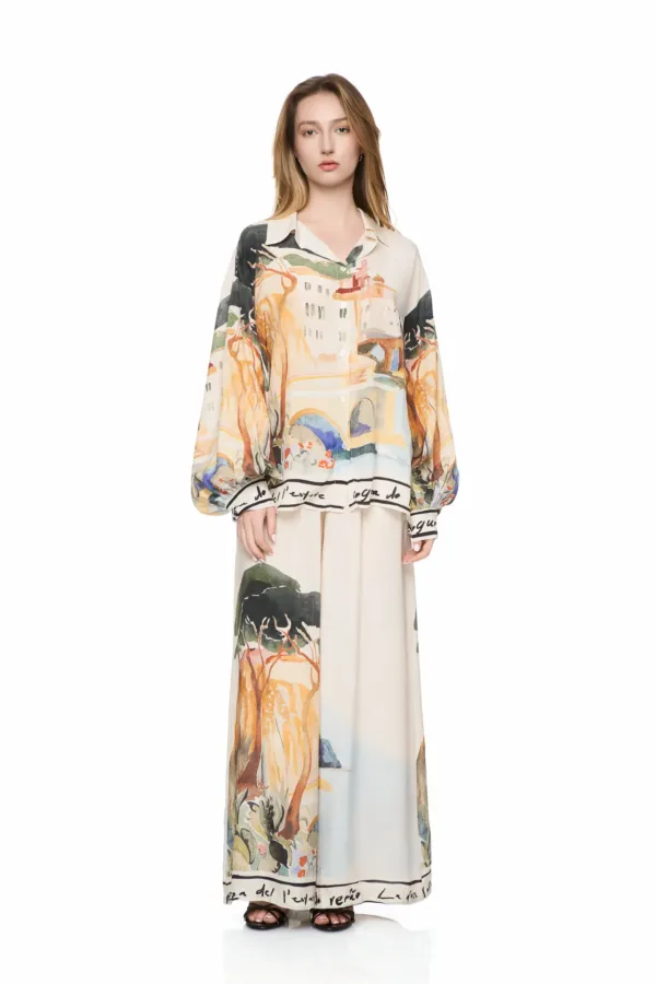 Pantalon large imprimé Paint – Image 2