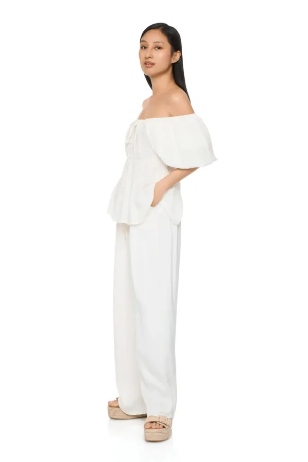 Pantalon large uni à poches – Image 3