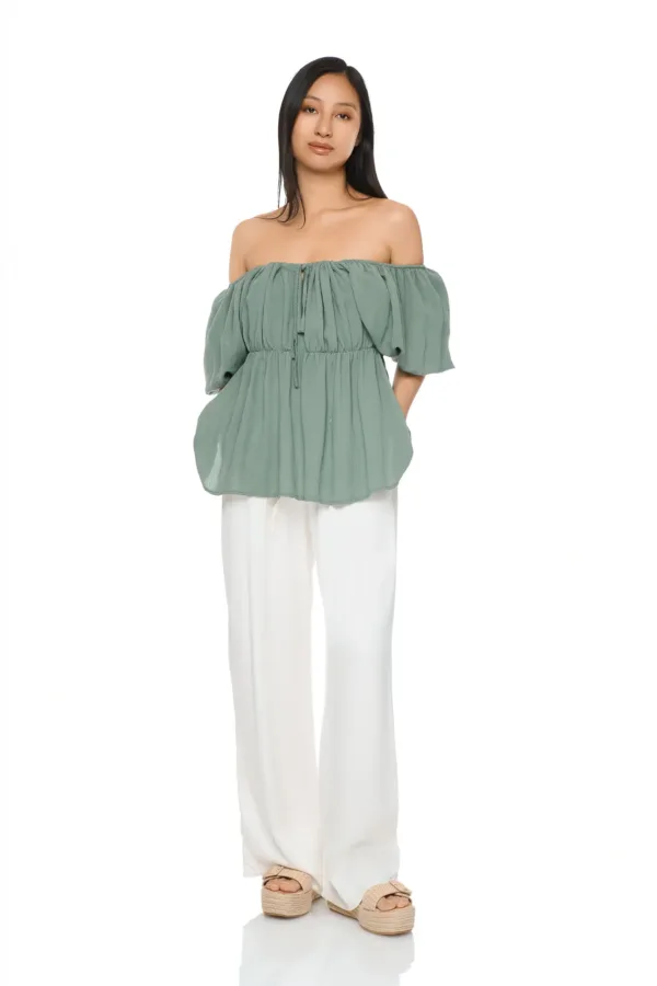 Pantalon large uni à poches – Image 2