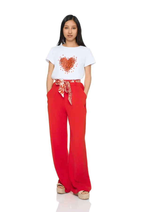 Pantalon droit : ceinture foulard – Image 4