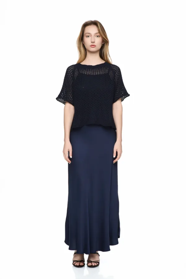 Pull col rond en maille ajourée – Image 3