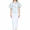 Chemise imprimée avec détails brodés