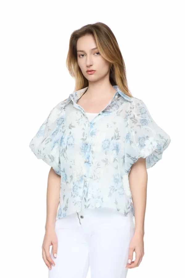 Chemise imprimée avec détails brodés – Image 3