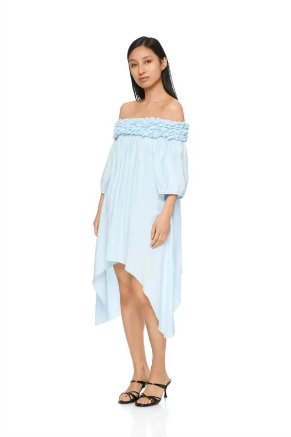 Robe tunique col bateau à froufrous – Image 2