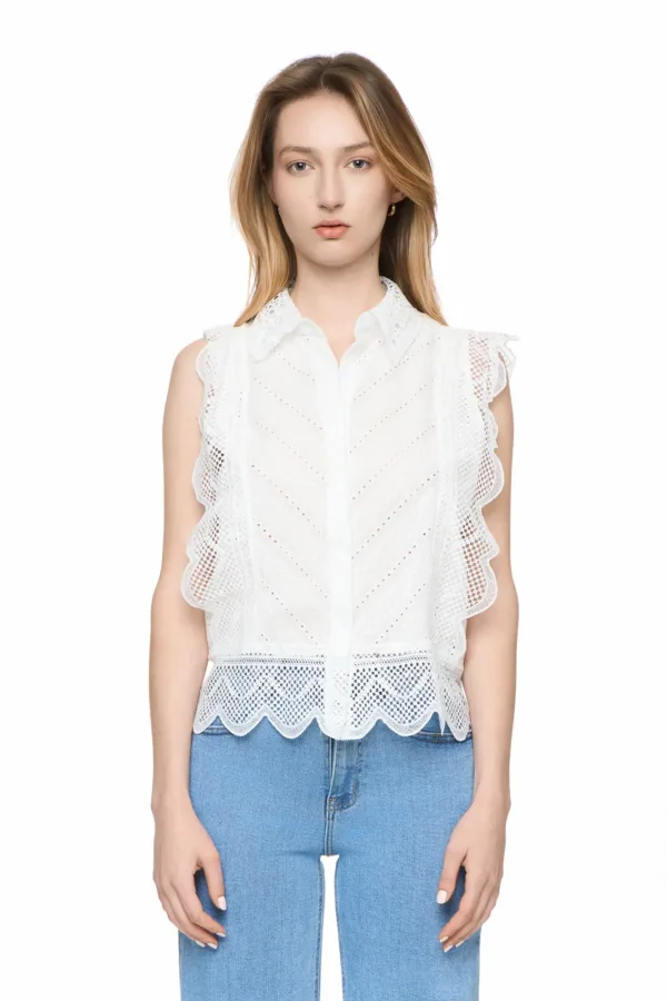 Top avec broderie