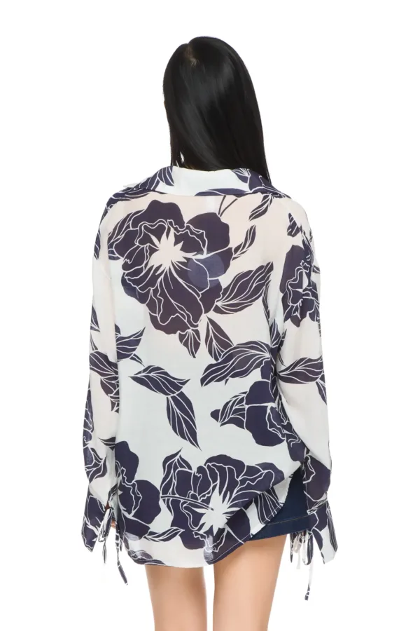 Blouse imprimée avec lacets – Image 4