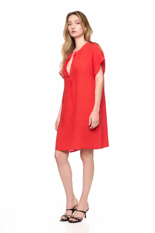 Robe oversize en lin col V – Image 2
