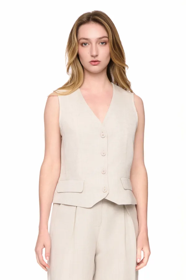 Gilet en lin Jennie