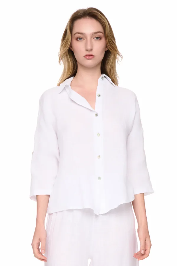 Chemise unie en lin
