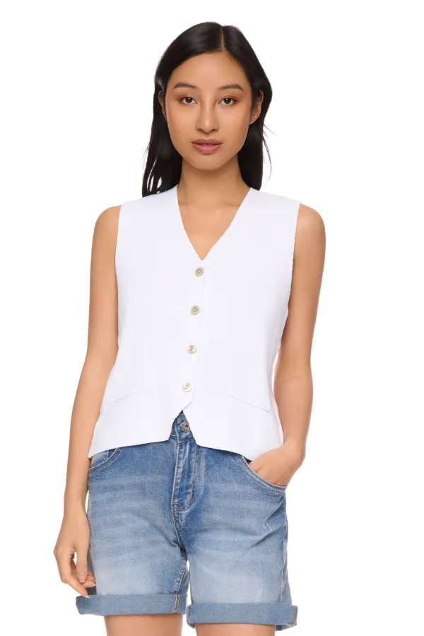Gilet sans manches en maille
