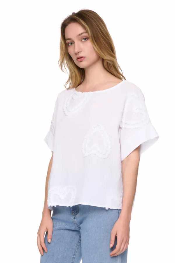 Top brodé motif cœurs – Image 3
