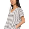 T-shirt rayé lurex col V – Image 2