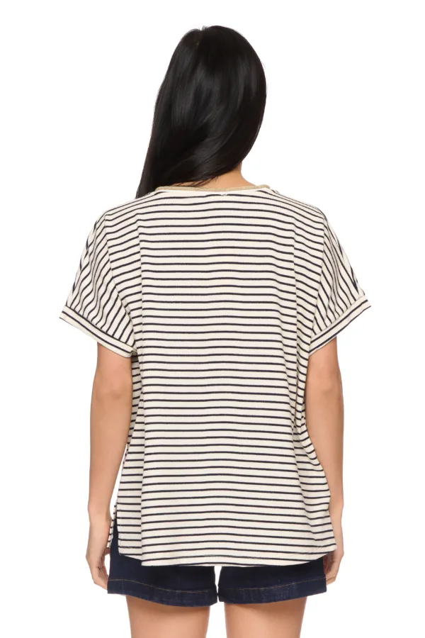 T-shirt rayé lurex "j'adore" – Image 4