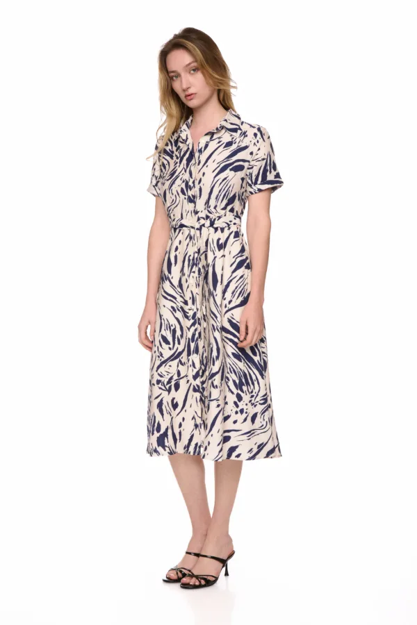 Robe longue imprimée avec une ceinture – Image 2