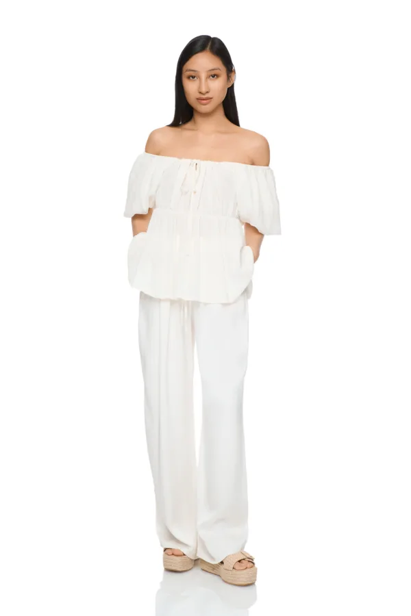 Ensemble Uni Pantalon & Top Col Bateau