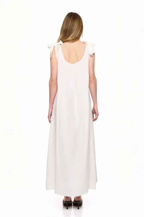 Robe longue à bretelles nouées – Image 3