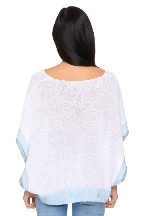 Pull poncho tricolore – Image 3